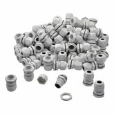 Twin Eagle Imports Cable Gland 100 Pack IP68 PG11 White Nylon Cable Gland 5-10mm Cable Range